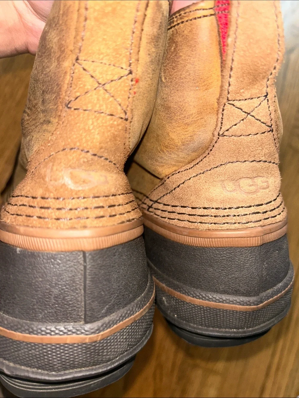 Men's Ugg Brown/Tan Duck Boots - Lace-Up Waterproof Outdoor Shoes size 9